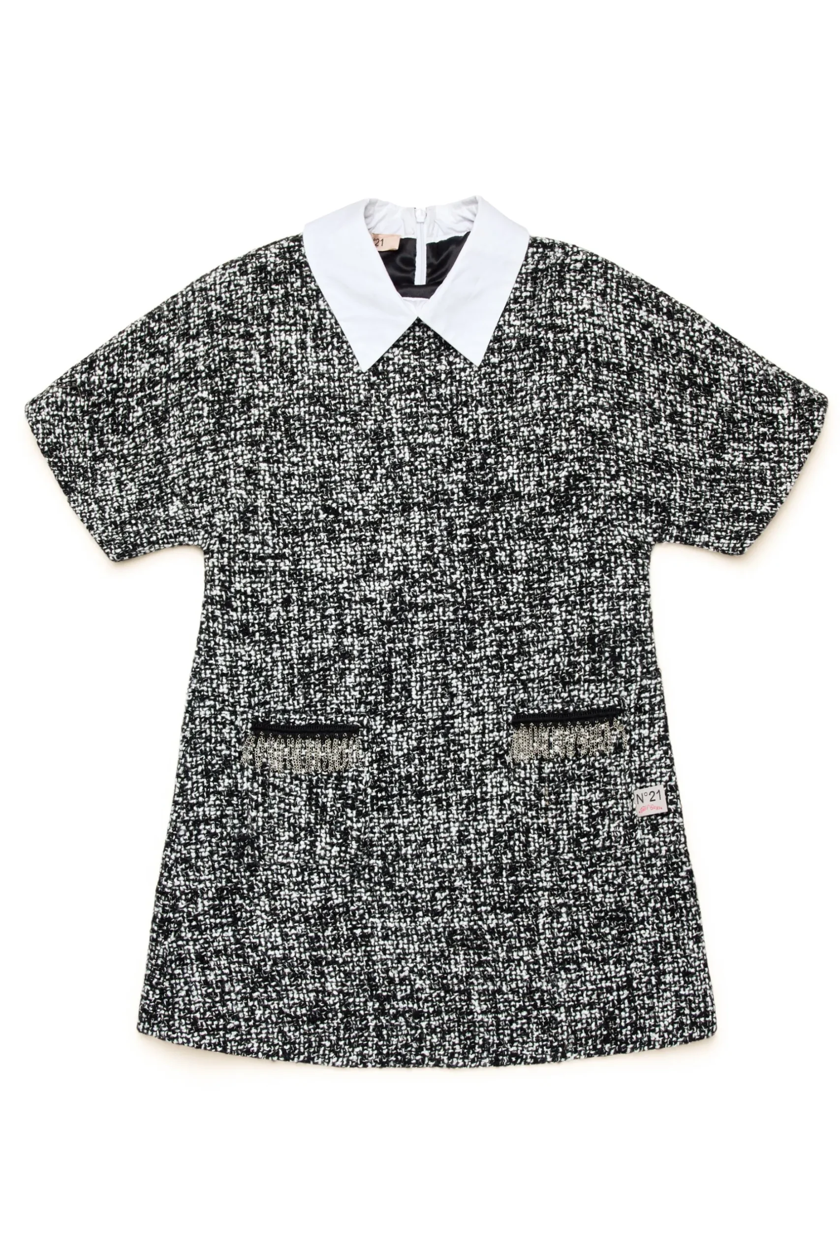 N°21 Abito in bouclé con catenelle | Vestiti
