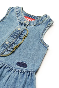 DIESEL Abito in denim chiaro con logo Oval D | Bambino Vestiti | Denim-Mania
