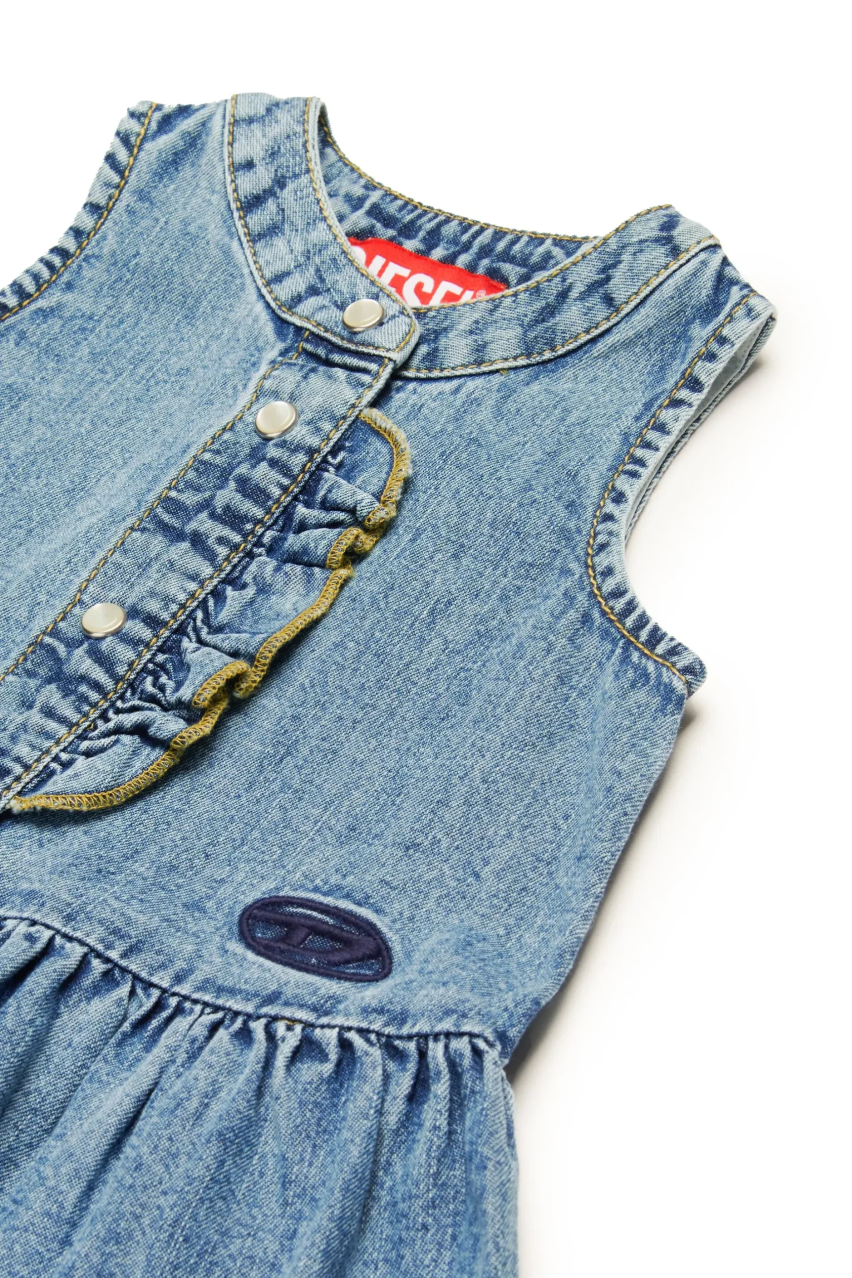 DIESEL Abito in denim chiaro con logo Oval D | Bambino Vestiti | Denim-Mania