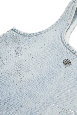DIESEL Abito in denim chiaro con microstones | Bambino Vestiti | Denim-Mania