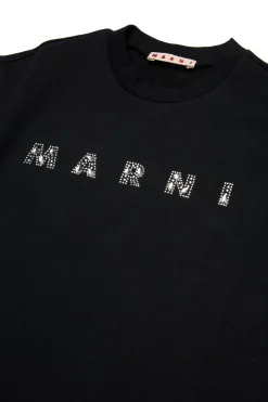 MARNI Abito in felpa con logo in rhinestones | Bambino Vestiti | Logomania