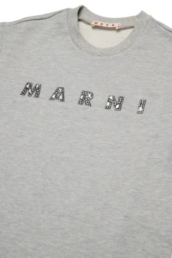 MARNI Abito in felpa con logo in rhinestones | Bambino Vestiti | Logomania