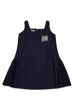 MARNI Abito in gabardina con logo Rhinestones | Vestiti