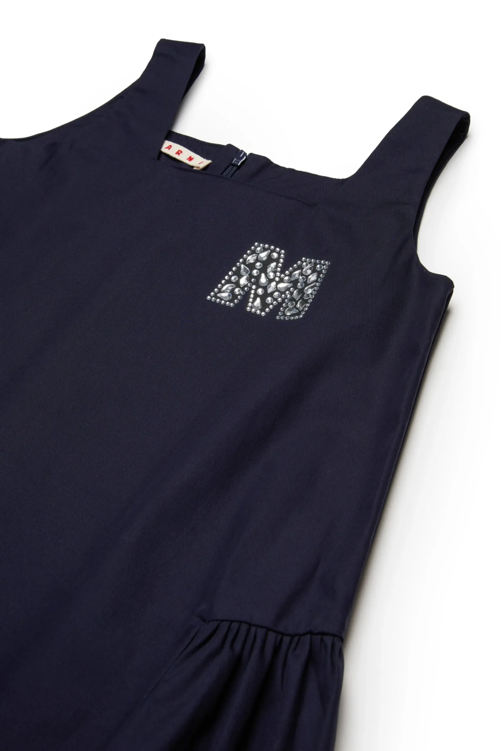 MARNI Abito in gabardina con logo Rhinestones | Vestiti