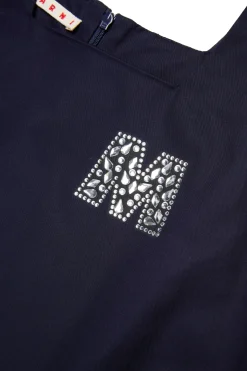 MARNI Abito in gabardina con logo Rhinestones | Vestiti