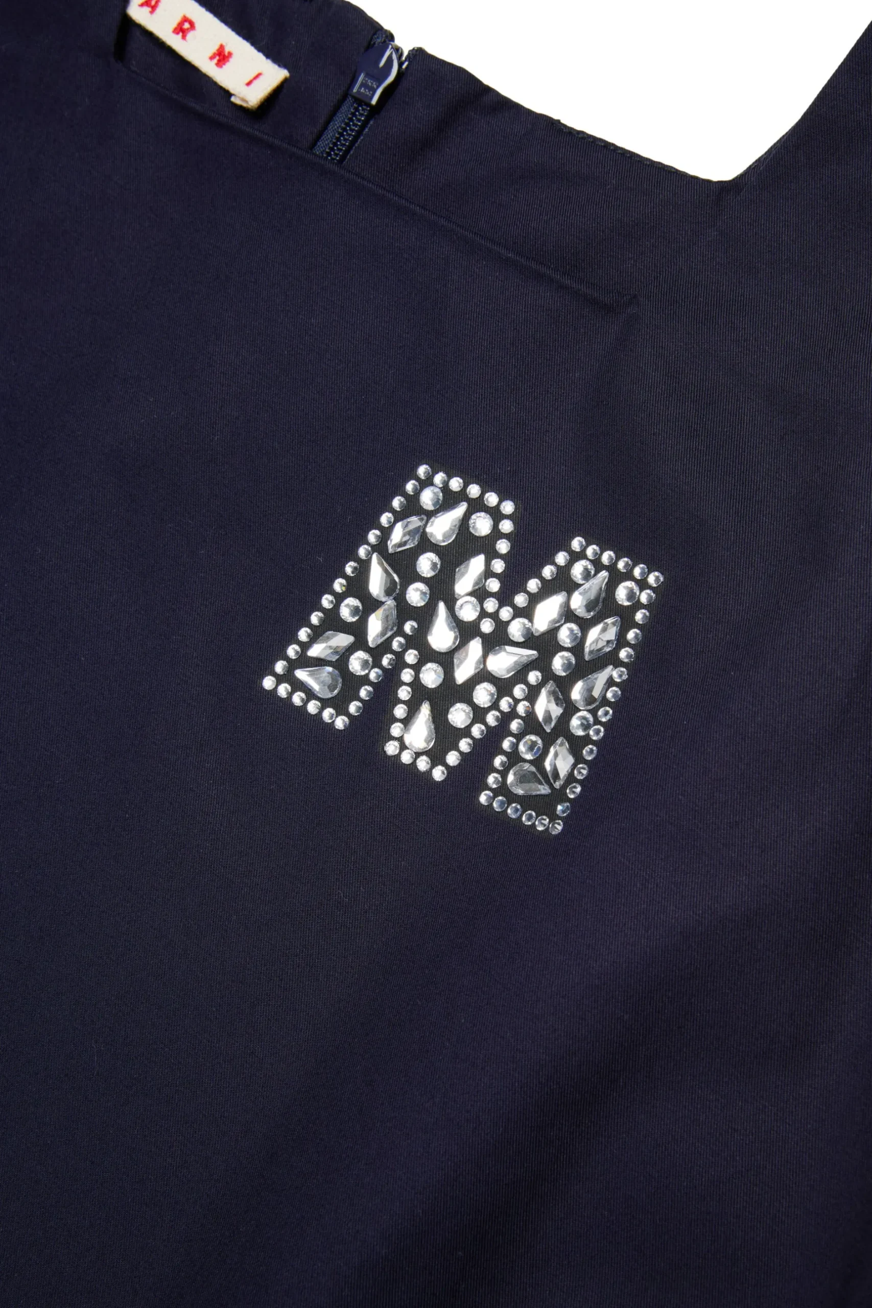 MARNI Abito in gabardina con logo Rhinestones | Vestiti