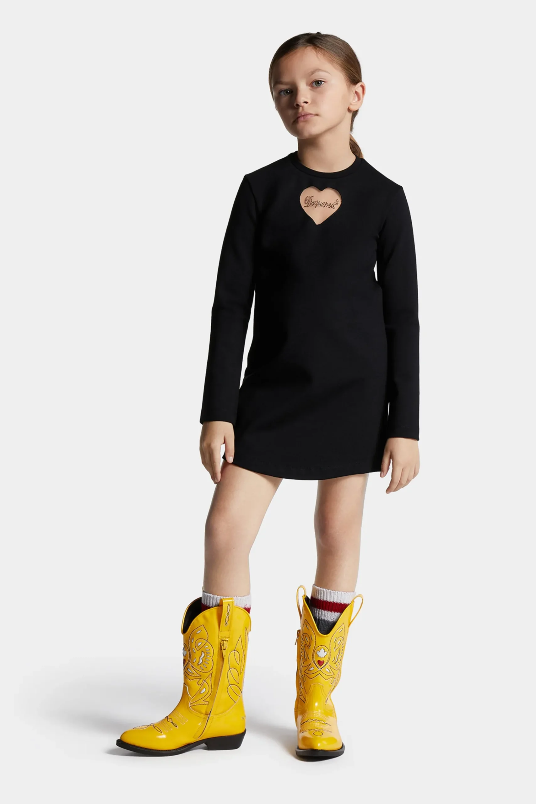 DSQUARED2 Abito in punto Milano con cuore in tulle | Vestiti
