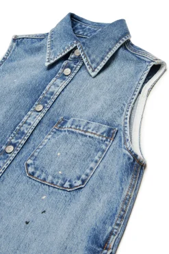MM6 MAISON MARGIELA Abito maxi-camicia in denim con color spots | Bambino Vestiti | Denim-Mania