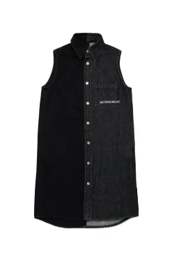MM6 MAISON MARGIELA Abito smanicato in denim bicolor con lettering | Bambino Vestiti | Denim-Mania