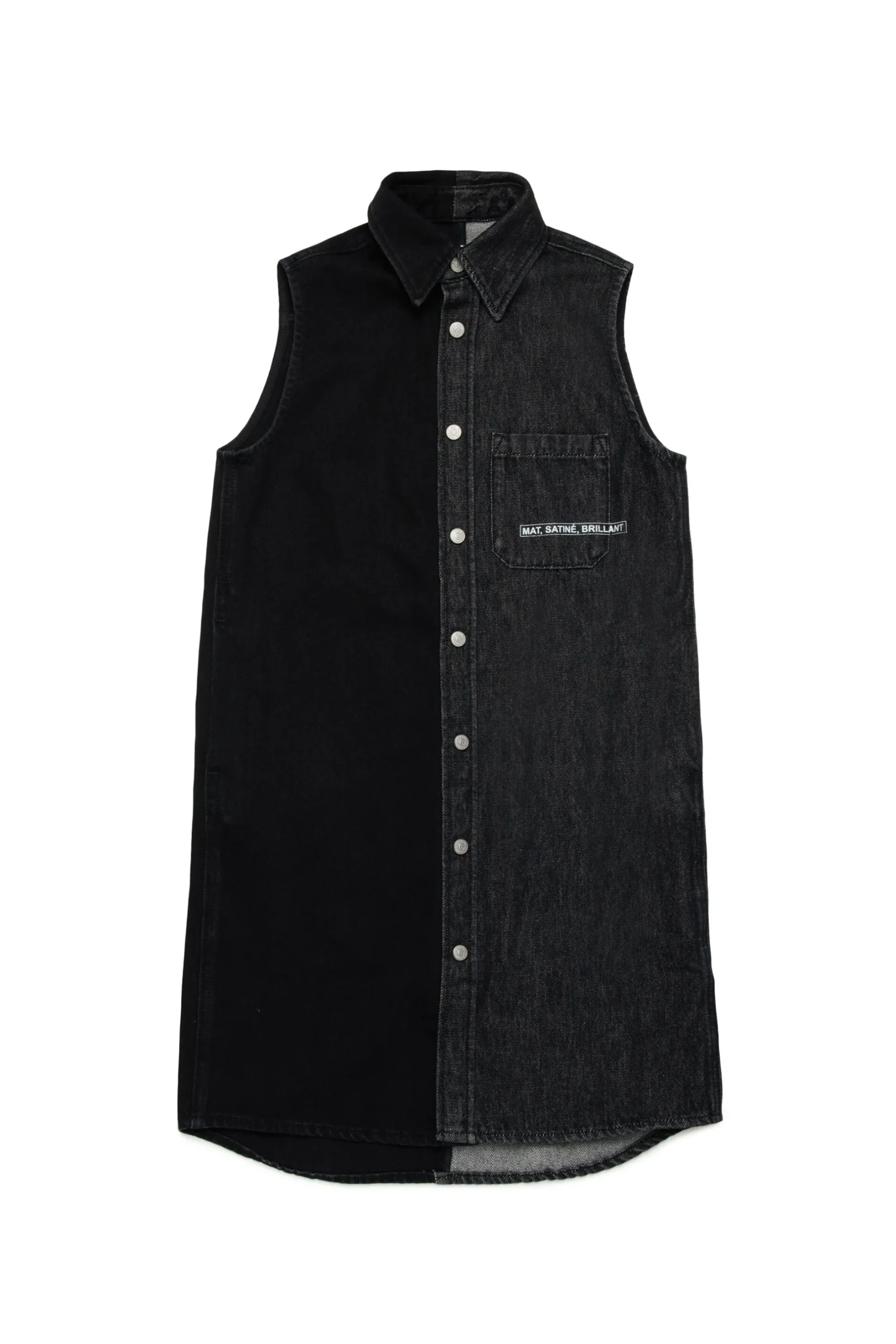 MM6 MAISON MARGIELA Abito smanicato in denim bicolor con lettering | Bambino Vestiti | Denim-Mania