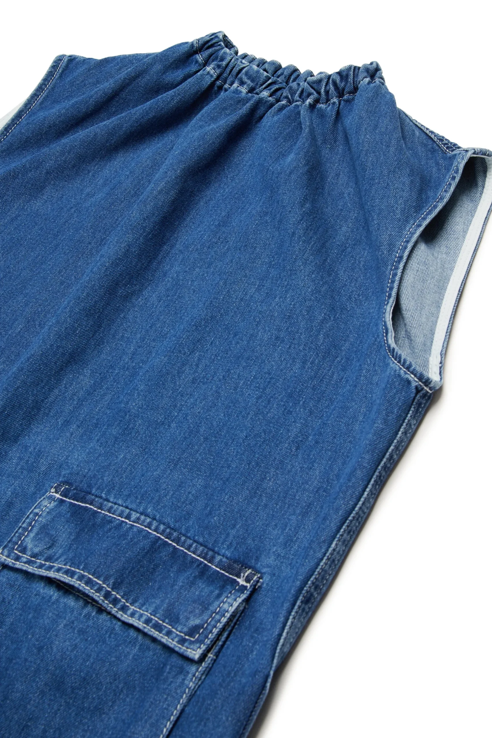 MM6 MAISON MARGIELA Abito smanicato in denim leggero con tasche | Bambino Vestiti | Denim-Mania