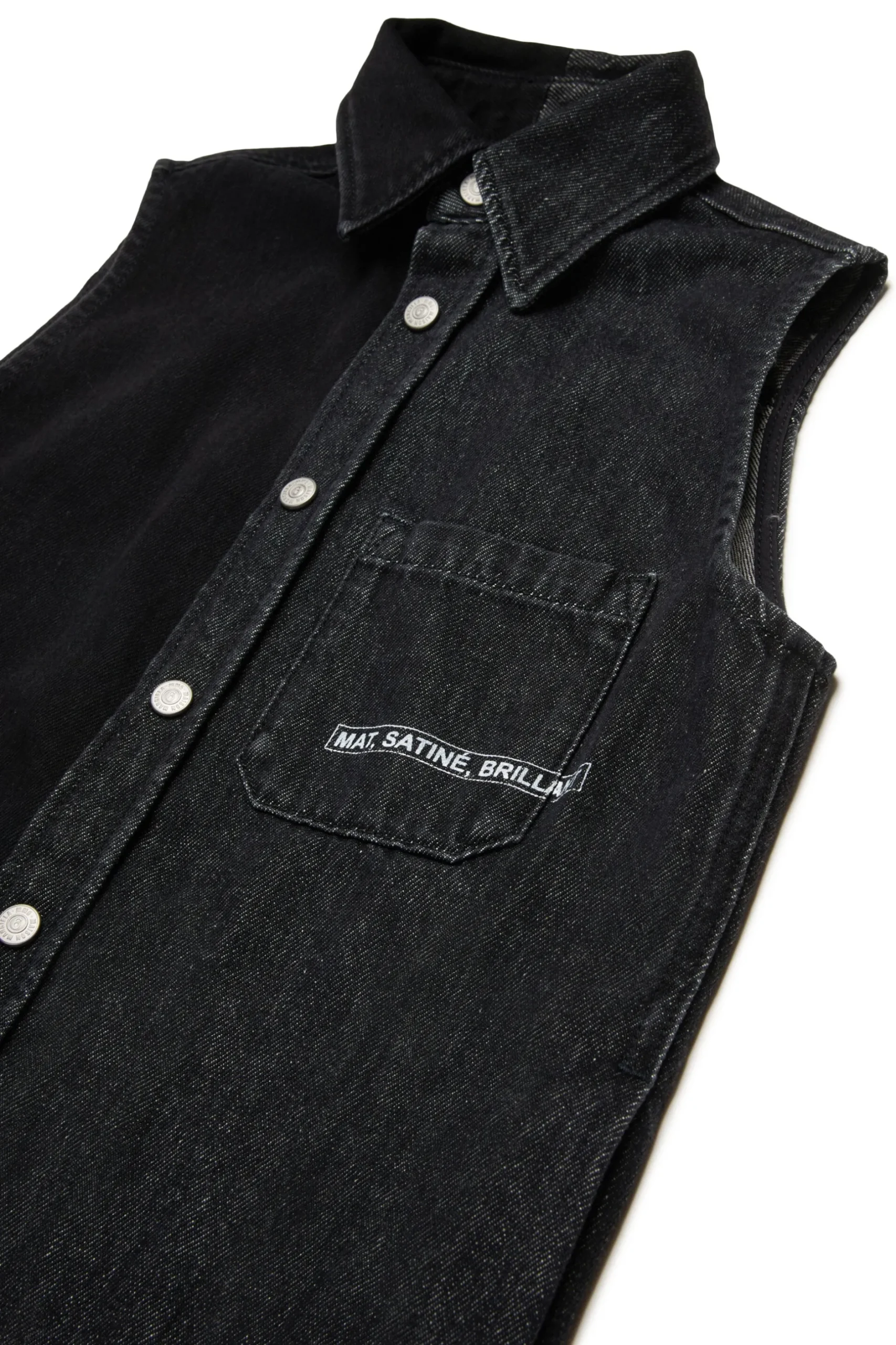 MM6 MAISON MARGIELA Abito smanicato in denim bicolor con lettering | Bambino Vestiti | Denim-Mania