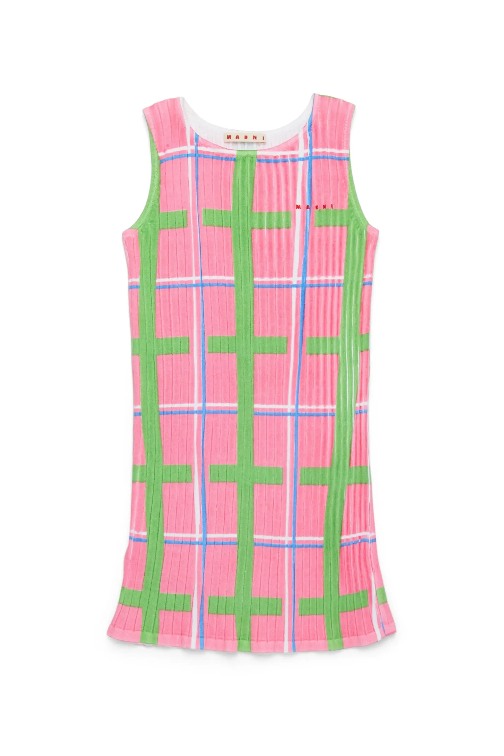 MARNI Abito tubino in maglia a coste allover Check | Vestiti