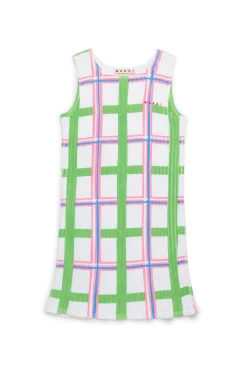 MARNI Abito tubino in maglia a coste allover Check | Vestiti