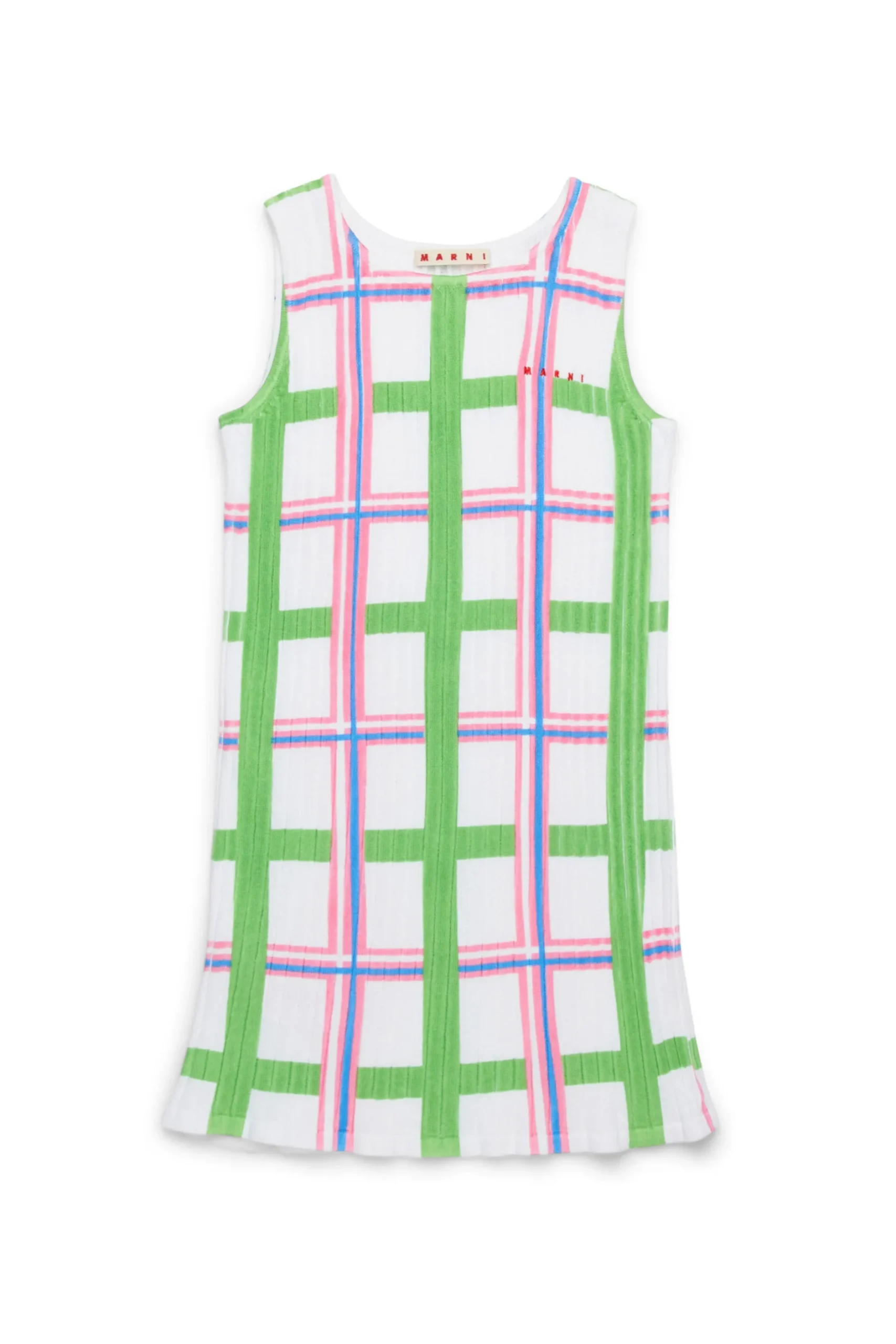 MARNI Abito tubino in maglia a coste allover Check | Vestiti