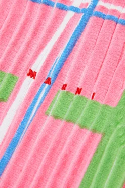 MARNI Abito tubino in maglia a coste allover Check | Vestiti