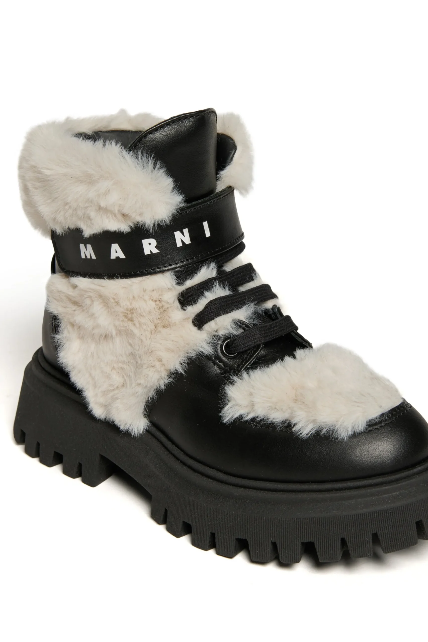 MARNI Anfibi in pelle e pelliccia sintetica | Stivali E Anfibi | Anfibi E Stivali