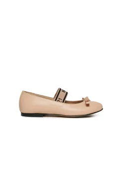 N°21 Ballerine in pelle con fiocco | Bambino Sandali E Ciabatte | Ciabatte E Sandali