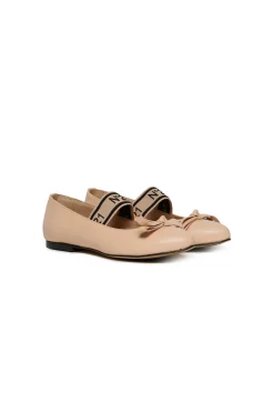 N°21 Ballerine in pelle con fiocco | Bambino Sandali E Ciabatte | Ciabatte E Sandali