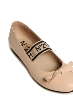 N°21 Ballerine in pelle con fiocco | Bambino Sandali E Ciabatte | Ciabatte E Sandali