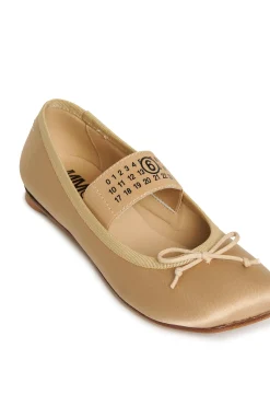 MM6 MAISON MARGIELA Ballerine in satin con Numeric logo | Sandali E Ciabatte | Ciabatte E Sandali