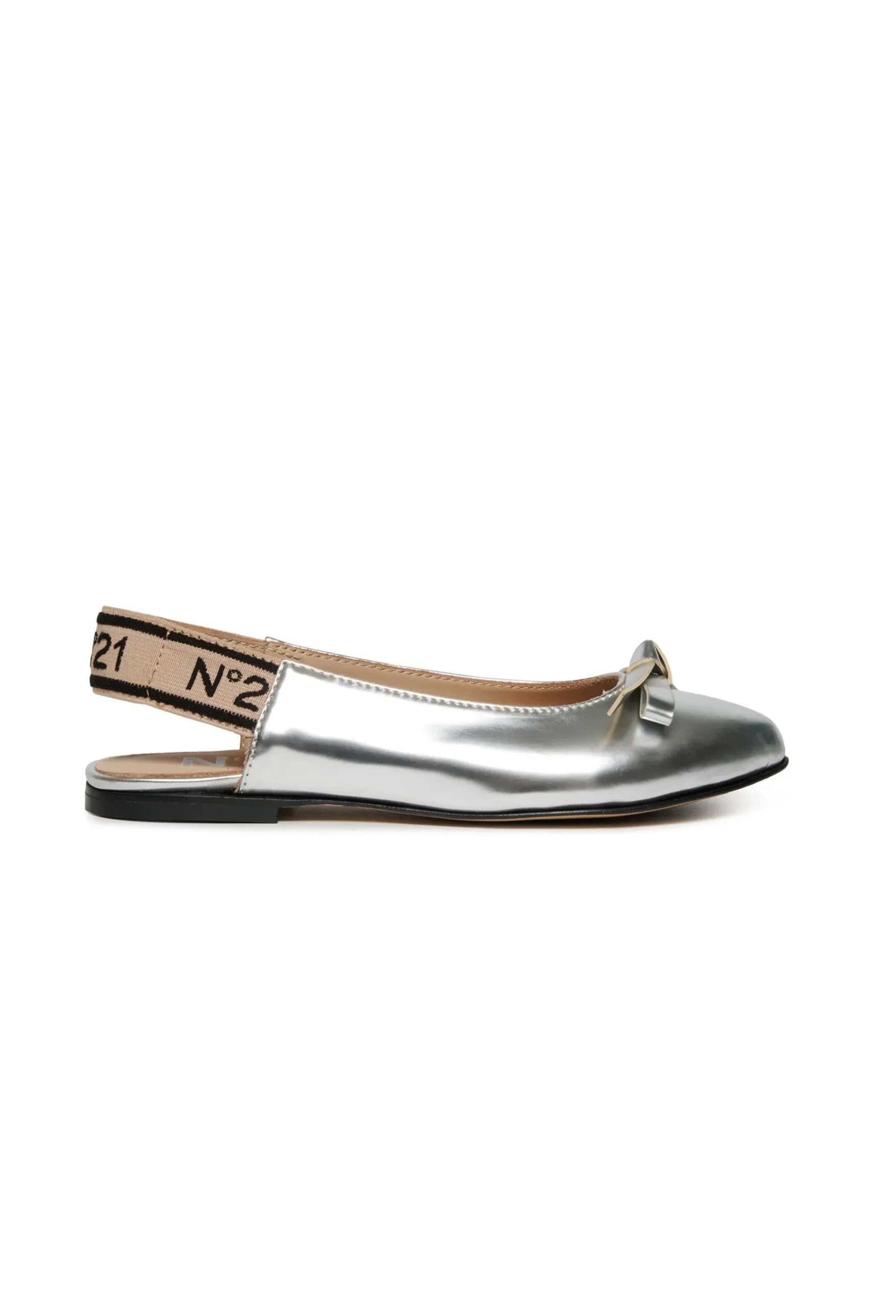 N°21 Ballerine slingback effetto specchio con fiocco | Bambino Sandali E Ciabatte | Ciabatte E Sandali