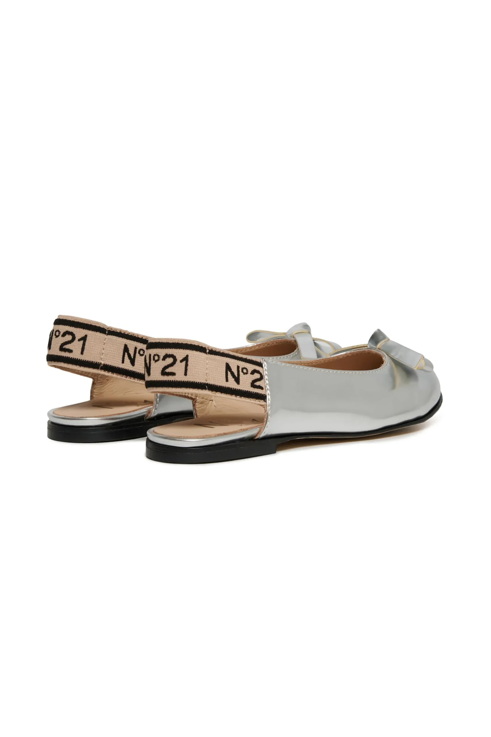N°21 Ballerine slingback effetto specchio con fiocco | Bambino Sandali E Ciabatte | Ciabatte E Sandali