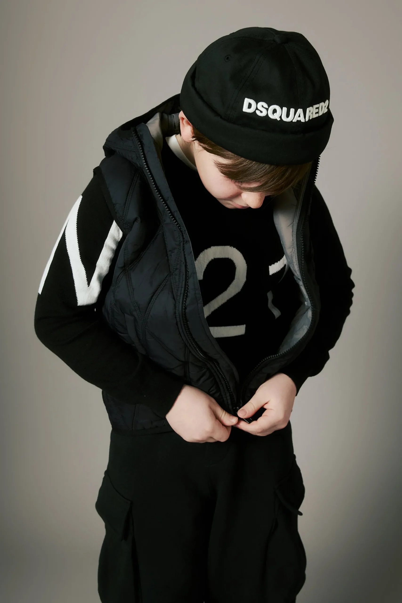 DSQUARED2 Berretto beanie estivo con logo ricamato | Bambino Berretti E Cappelli | Logomania
