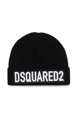 DSQUARED2 Berretto beanie in misto lana con logo | Bambino Berretti E Cappelli | Berretti E Cappelli