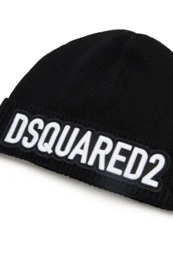 DSQUARED2 Berretto beanie in misto lana con logo | Bambino Berretti E Cappelli | Berretti E Cappelli