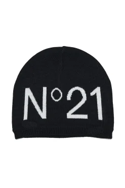 N°21 Berretto beanie in misto lana con logo | Bambino Berretti E Cappelli | Berretti E Cappelli