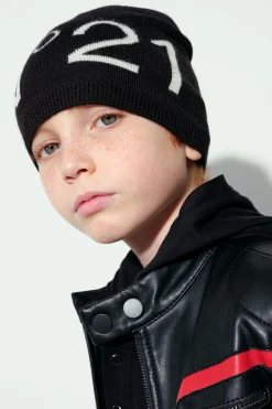 N°21 Berretto beanie in misto lana con logo | Bambino Berretti E Cappelli | Berretti E Cappelli
