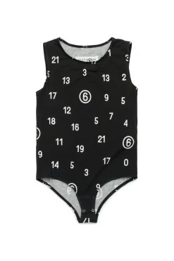 MM6 MAISON MARGIELA Body in jersey stretch allover Numeric logo | Bambino T-Shirts | Logomania