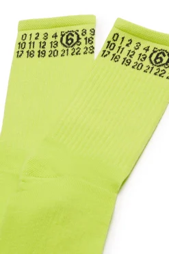 MM6 MAISON MARGIELA Calzini a costine con numeric logo | Bambino Calzini | Logomania