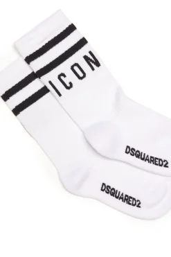 DSQUARED2 Calzini bianchi con logo Icon - 1 paio | Bambino Calzini | Logomania