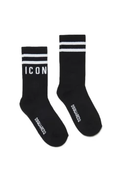 DSQUARED2 Calzini neri con logo Icon - 1 paio | Bambino Calzini | Logomania