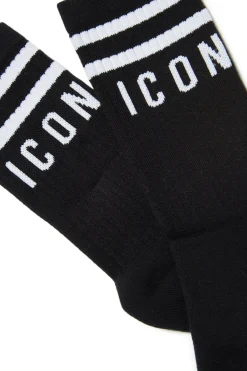 DSQUARED2 Calzini neri con logo Icon - 1 paio | Bambino Calzini | Logomania