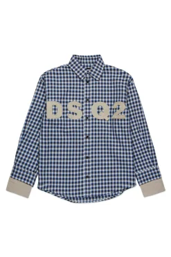 DSQUARED2 Camicia allover check con logo DSQ2 | Bambino Logomania | Logomania