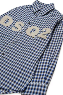 DSQUARED2 Camicia allover check con logo DSQ2 | Bambino Logomania | Logomania