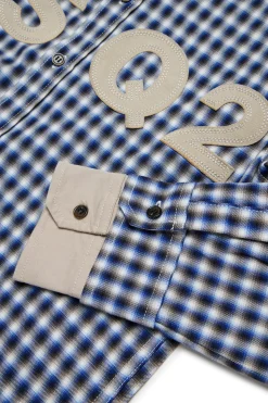 DSQUARED2 Camicia allover check con logo DSQ2 | Bambino Logomania | Logomania