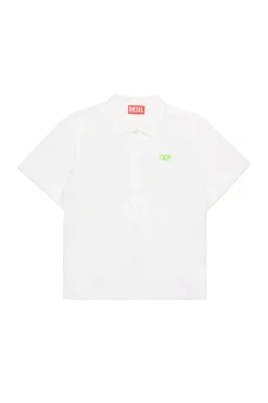 DIESEL Camicia bowling in popeline con logo Oval D | Bambino Oval D By Diesel | Oval D By Diesel