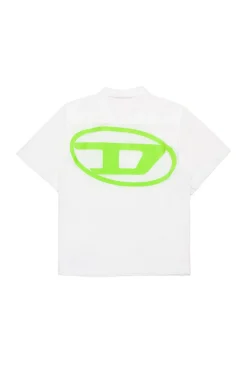 DIESEL Camicia bowling in popeline con logo Oval D | Bambino Oval D By Diesel | Oval D By Diesel