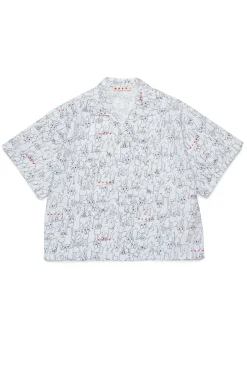 MARNI Camicia bowling in popeline allover Joy | Bambino Camicie | Camicie