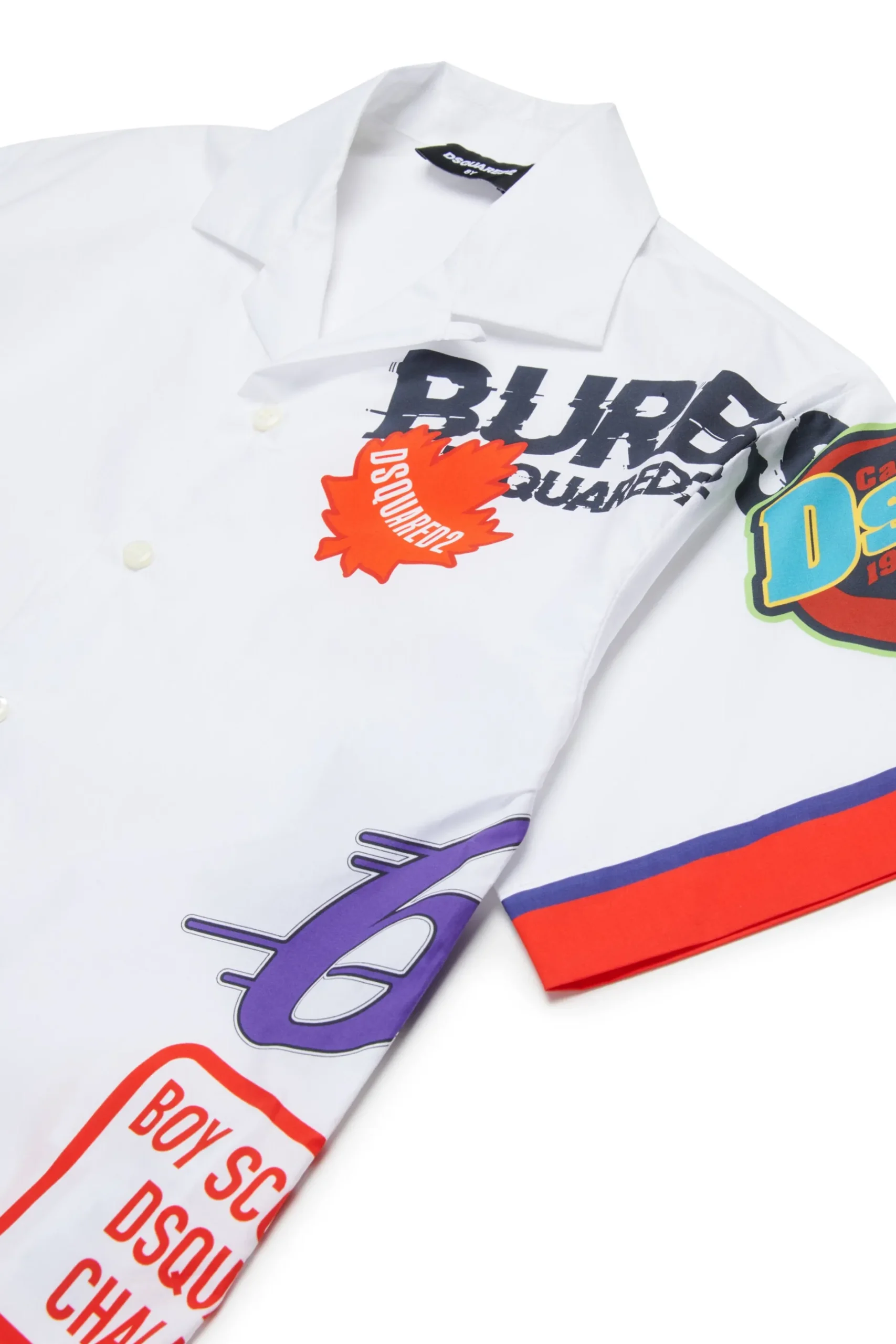 DSQUARED2 Camicia bowling in popeline con grafica Urban | Bambino Camicie