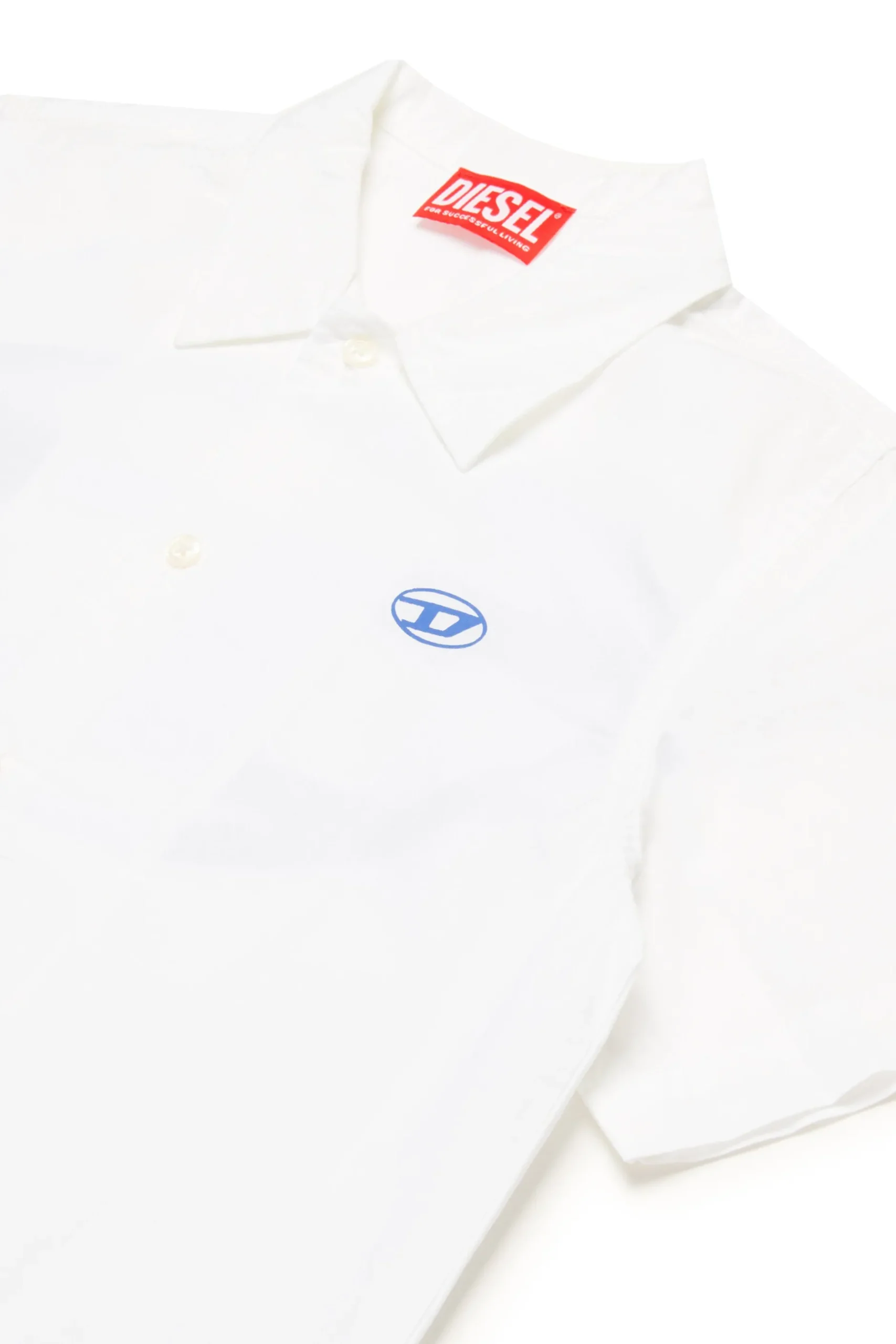DIESEL Camicia bowling in popeline con logo Oval D | Bambino Oval D By Diesel | Oval D By Diesel