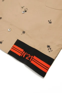 N°21 Camicia bowling in popeline allover Palms | Bambino Camicie