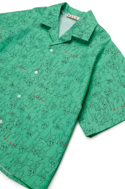 MARNI Camicia bowling in popeline allover Joy | Bambino Camicie | Camicie