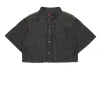 DIESEL Camicia cropped in denim leggero nero | Bambino Camicie | Denim-Mania