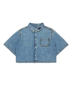 DIESEL Camicia cropped in denim leggero chiaro | Bambino Camicie | Denim-Mania