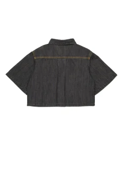 DIESEL Camicia cropped in denim leggero nero | Bambino Camicie | Denim-Mania